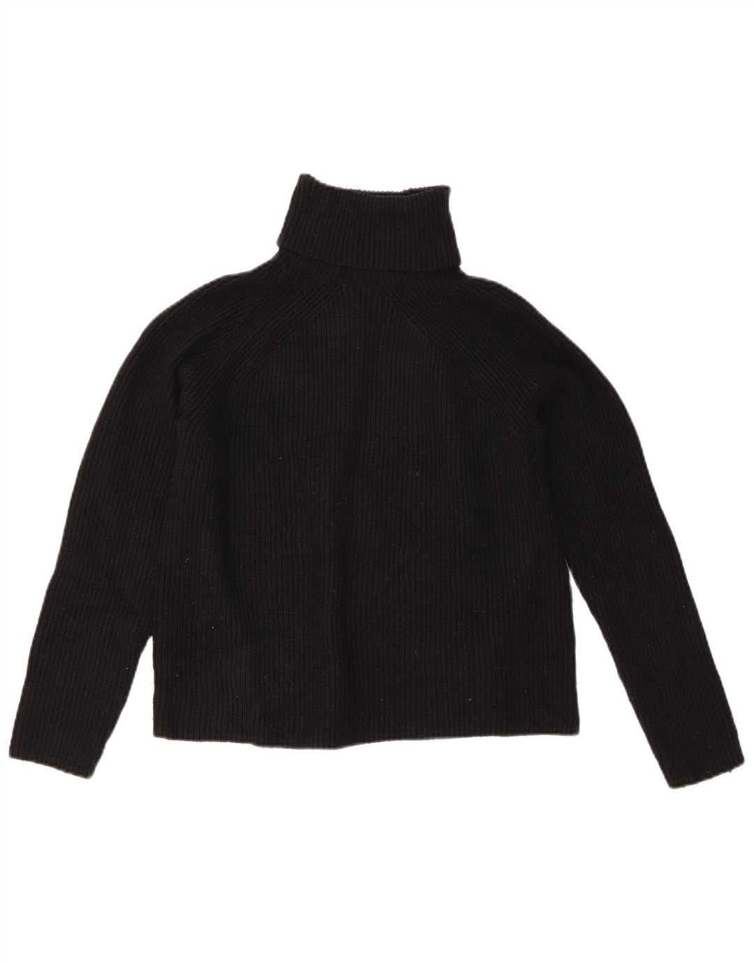 Marks & Spencer Suéter tipo jersey con cuello vuelto para mujer UK 10 Small Viscosa negra