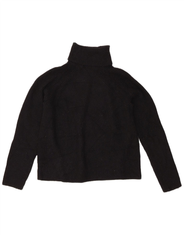 Marks & Spencer Suéter tipo jersey con cuello vuelto para mujer UK 10 Small Viscosa negra