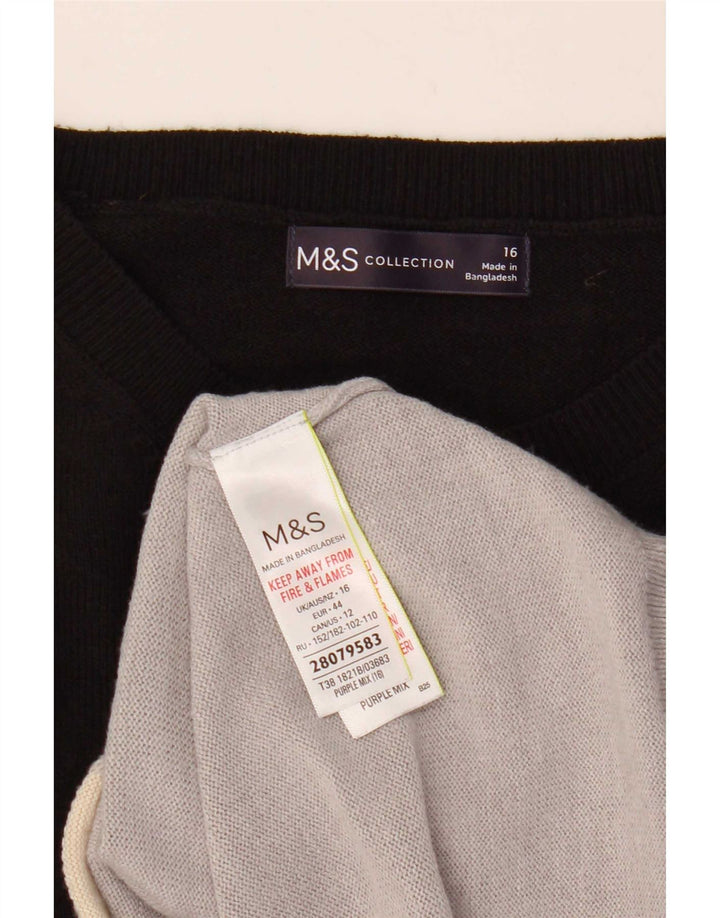 Marks & Spencer Jersey con cuello barco para mujer, talla 40, talla grande, multicolor