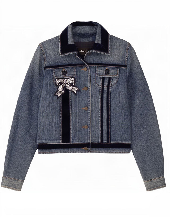 Roccobarocco Chaqueta Vaquera Mujer IT 46 Grande Algodón Azul