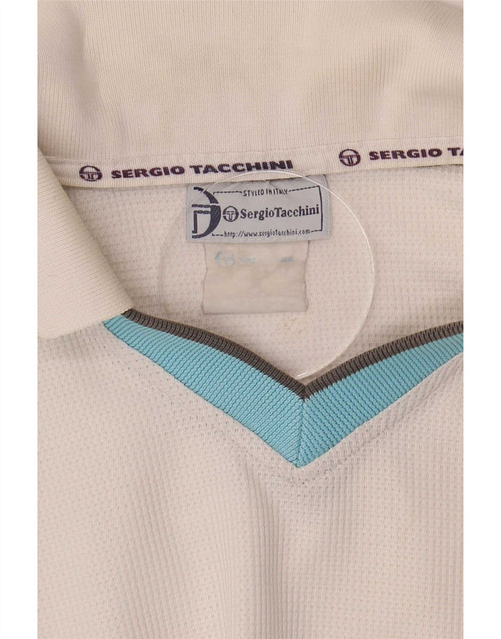 Polo Sergio Tacchini Hombre Blanco Medio Colorblock