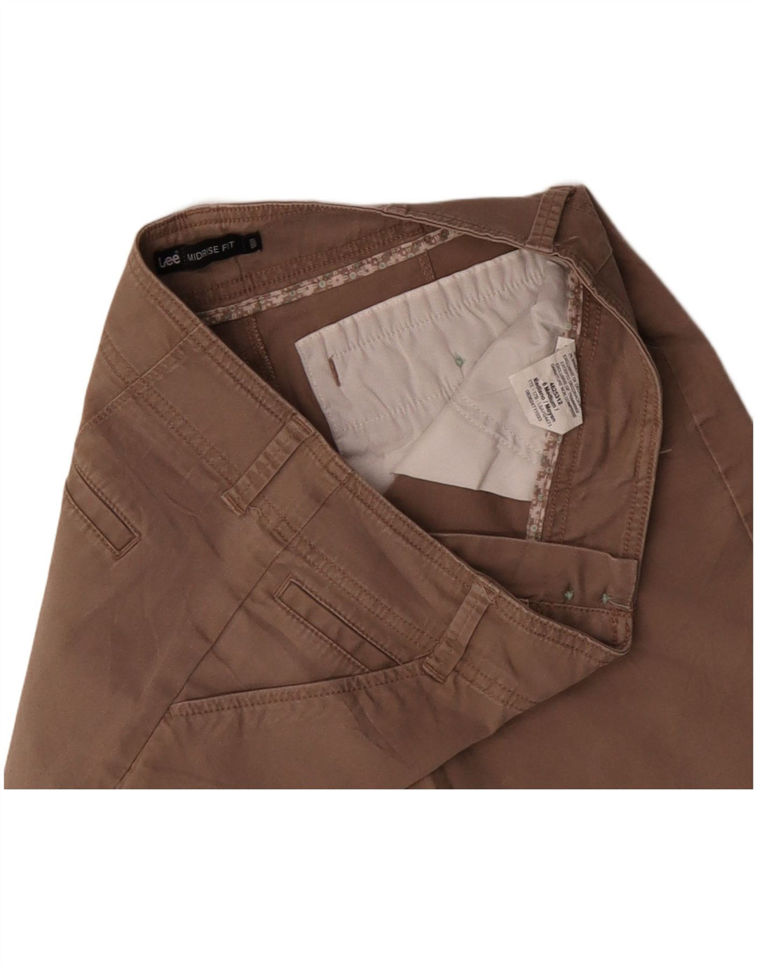 LEE Pantalones cortos casuales para mujer de talle medio US 6 mediano W32 algodón beige