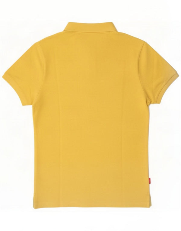 Blauer Polo para hombre de algodón amarillo pequeño