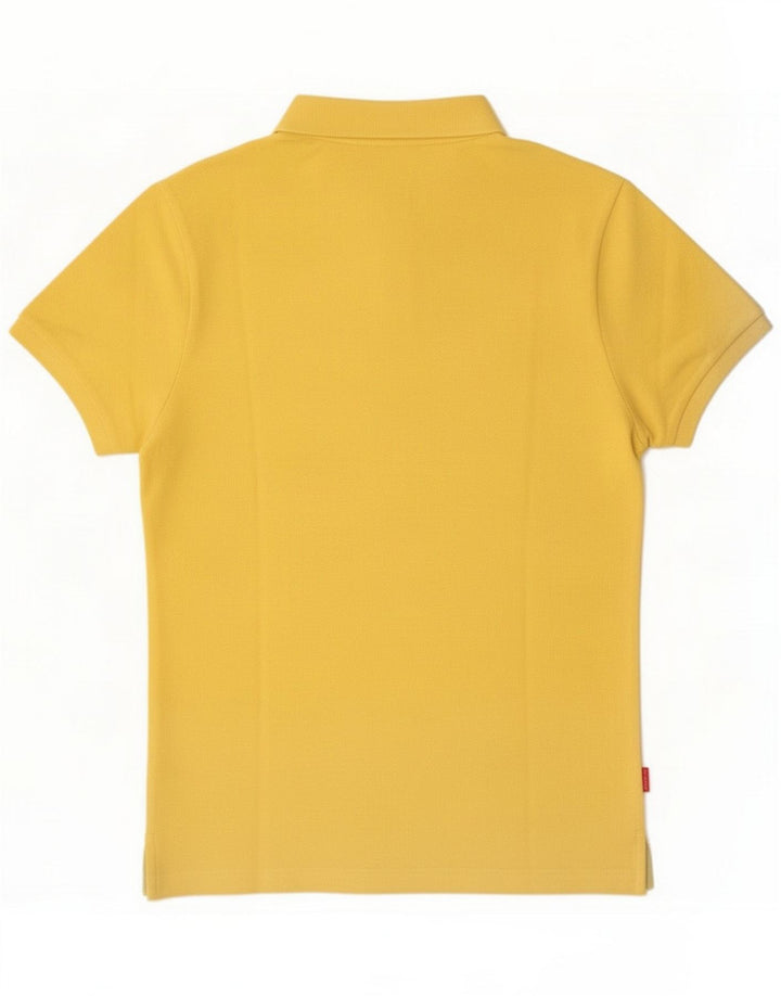 Blauer Polo para hombre de algodón amarillo pequeño