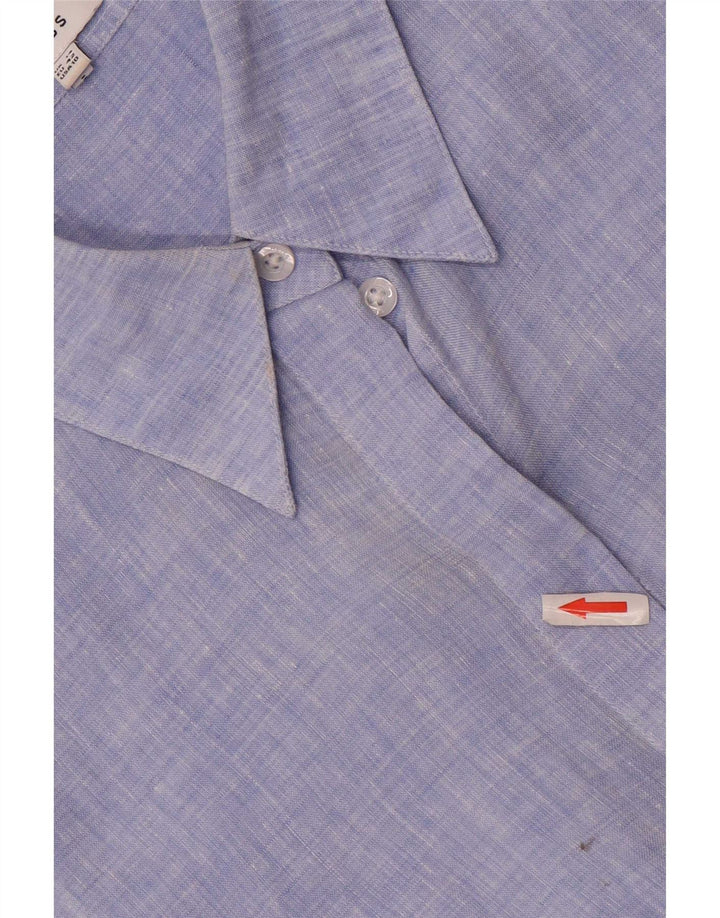 Camisa Reiss para mujer Reino Unido 44 Grande Lino azul