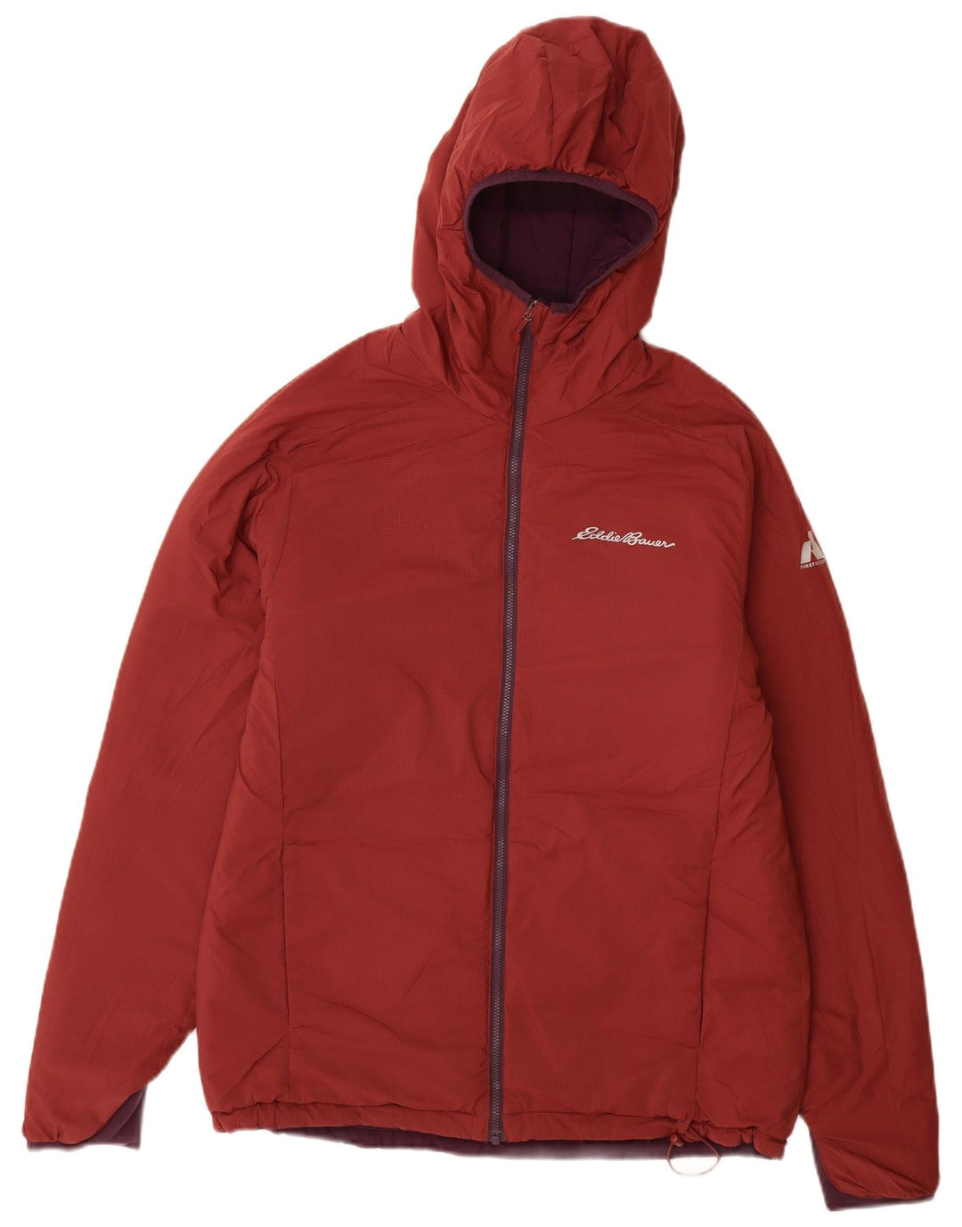 Eddie Bauer Chaqueta reversible con capucha para hombre UK 38 Medium Borgoña Nylon