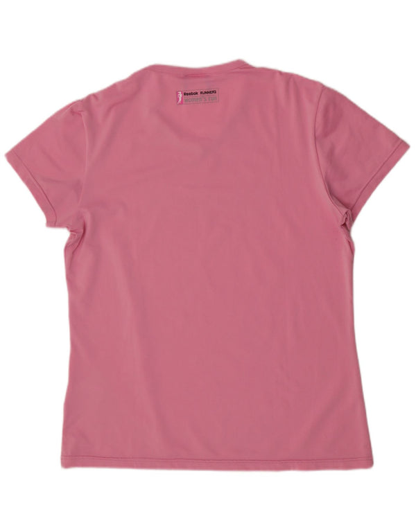 Reebok Camiseta gráfica de manga corta para mujer UK 44 Poliéster rosa medio