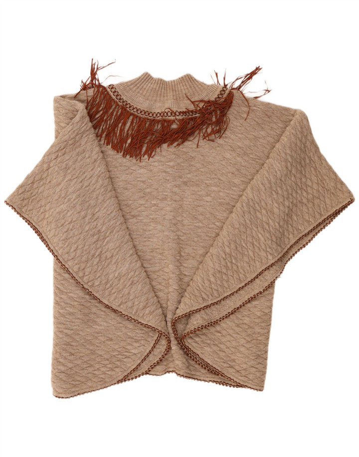 ONYX Poncho Jumper para Mujer Talla única Lana Beige