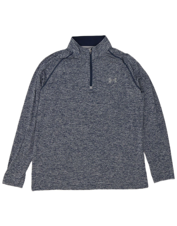 Under Armour Hombre Heat Gear Jersey Chándal Top Grande Azul Moteado