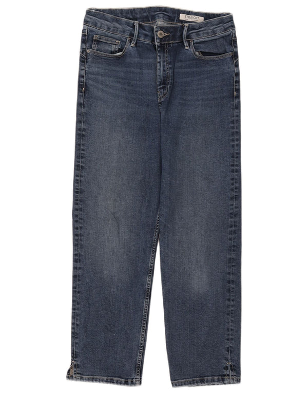 Marks & Spencer Jeans Capri Rectos para Mujer UK 12 Medium W30 L23 Azul