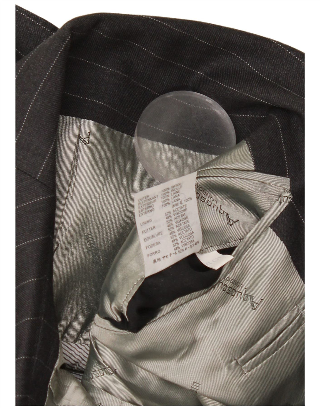 Aquascutum Chaqueta tipo blazer de 3 botones para hombre UK 40 Grande Lana gris a rayas
