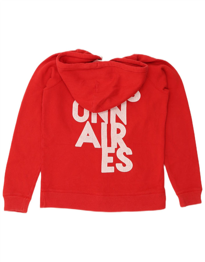 Jack Wills Suéter con capucha y cremallera gráfica para mujer UK 44 Grande Algodón rojo