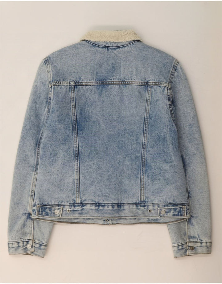 Levi's Chaqueta Sherpa Vaquera para Mujer UK 46 Poliéster Azul Grande