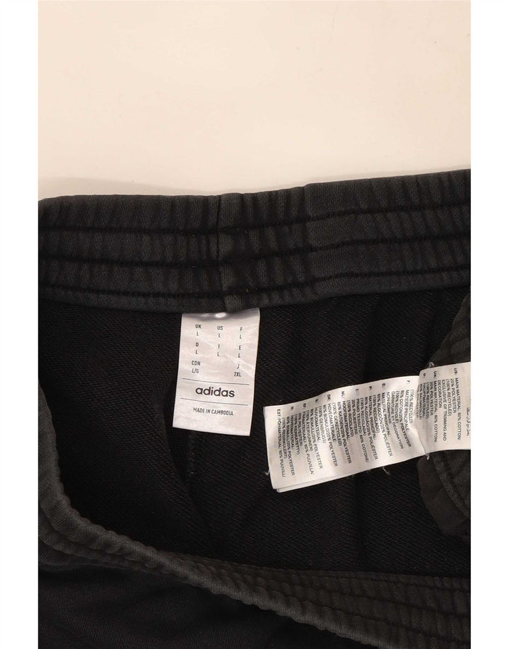 Adidas - Pantalones cortos deportivos para hombre, talla grande, algodón negro