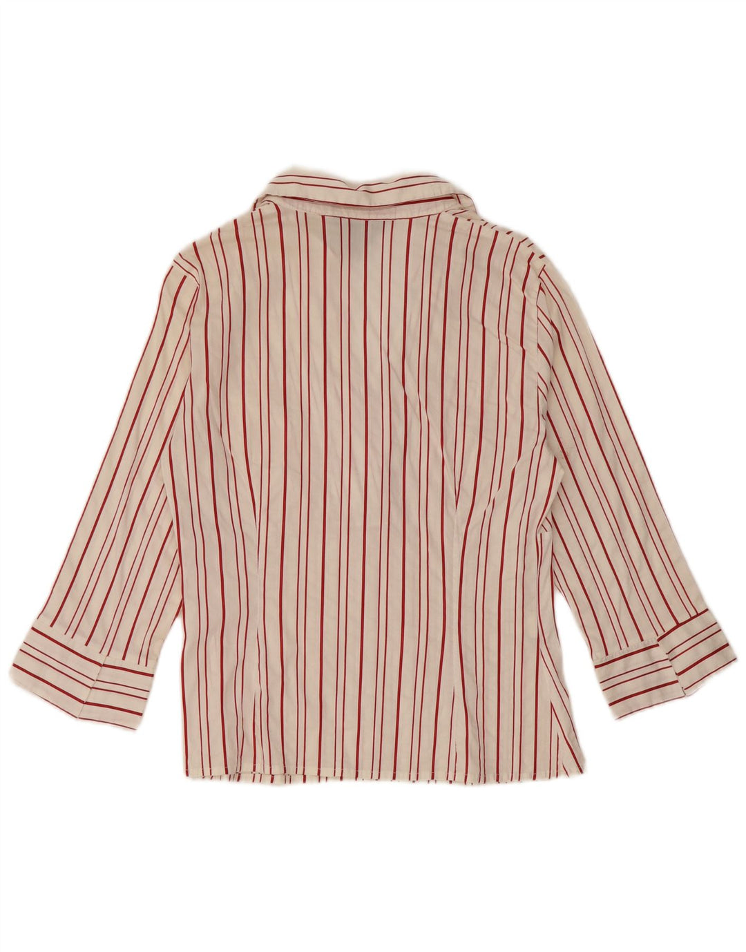 Zara Camisa tipo jersey de manga 3/4 para mujer, talla 44, talla grande, color rojo a rayas
