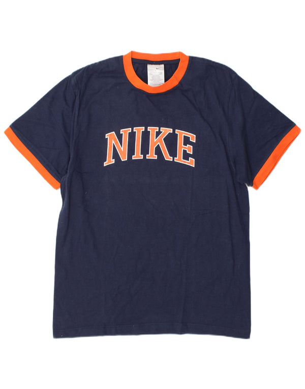 Nike Camiseta gráfica para hombre UK 42/44 Large Azul marino Colorblock Algodón