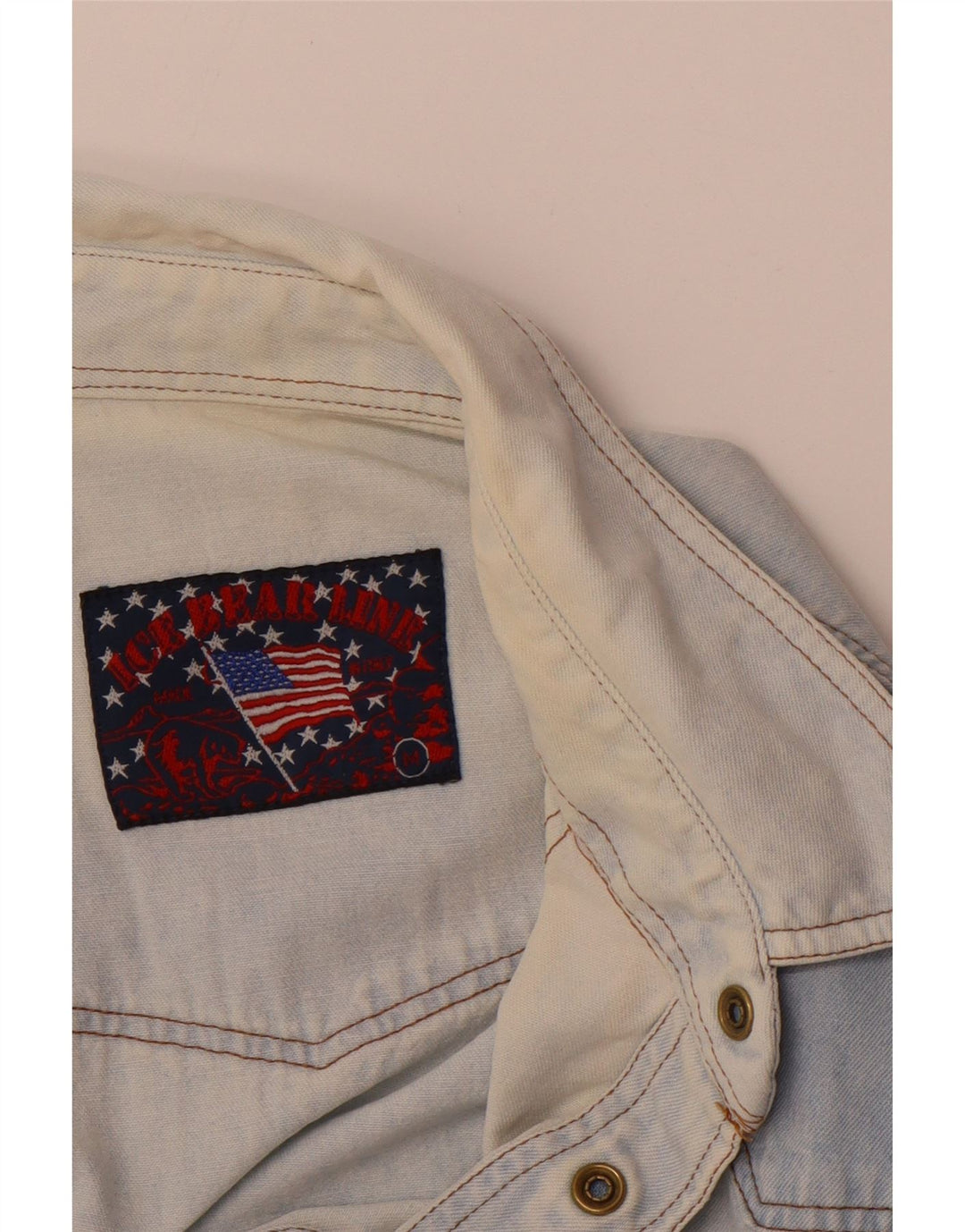 VINTAGE Camisa Vaquera Hombre Azul Medio