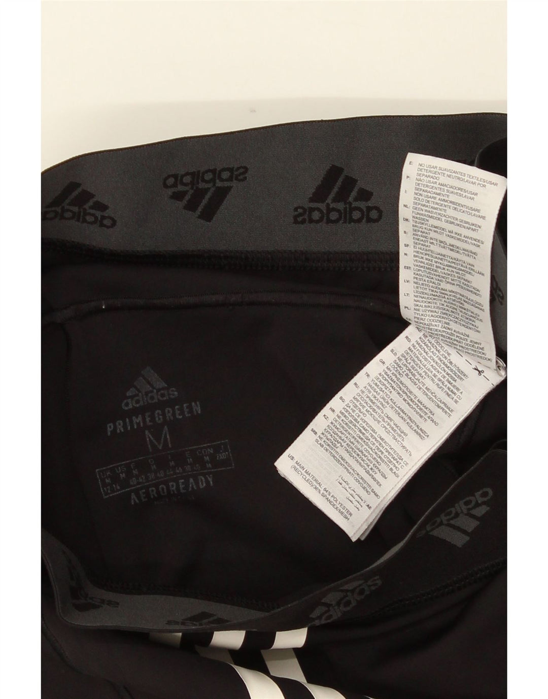 ADIDAS Mujer Aeroready Graphic Leggings UK 12/14 Mediano Negro Poliéster