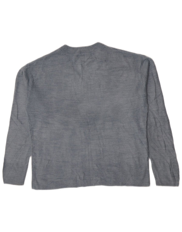 Marks & Spencer Suéter con Cuello en V para Mujer UK 46 Grande Acrílico Azul
