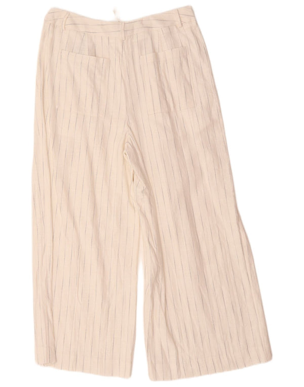 Marks & Spencer Pantalones Cortos de Cintura Alta para Mujer UK 12 Medium W32 L25 Whi