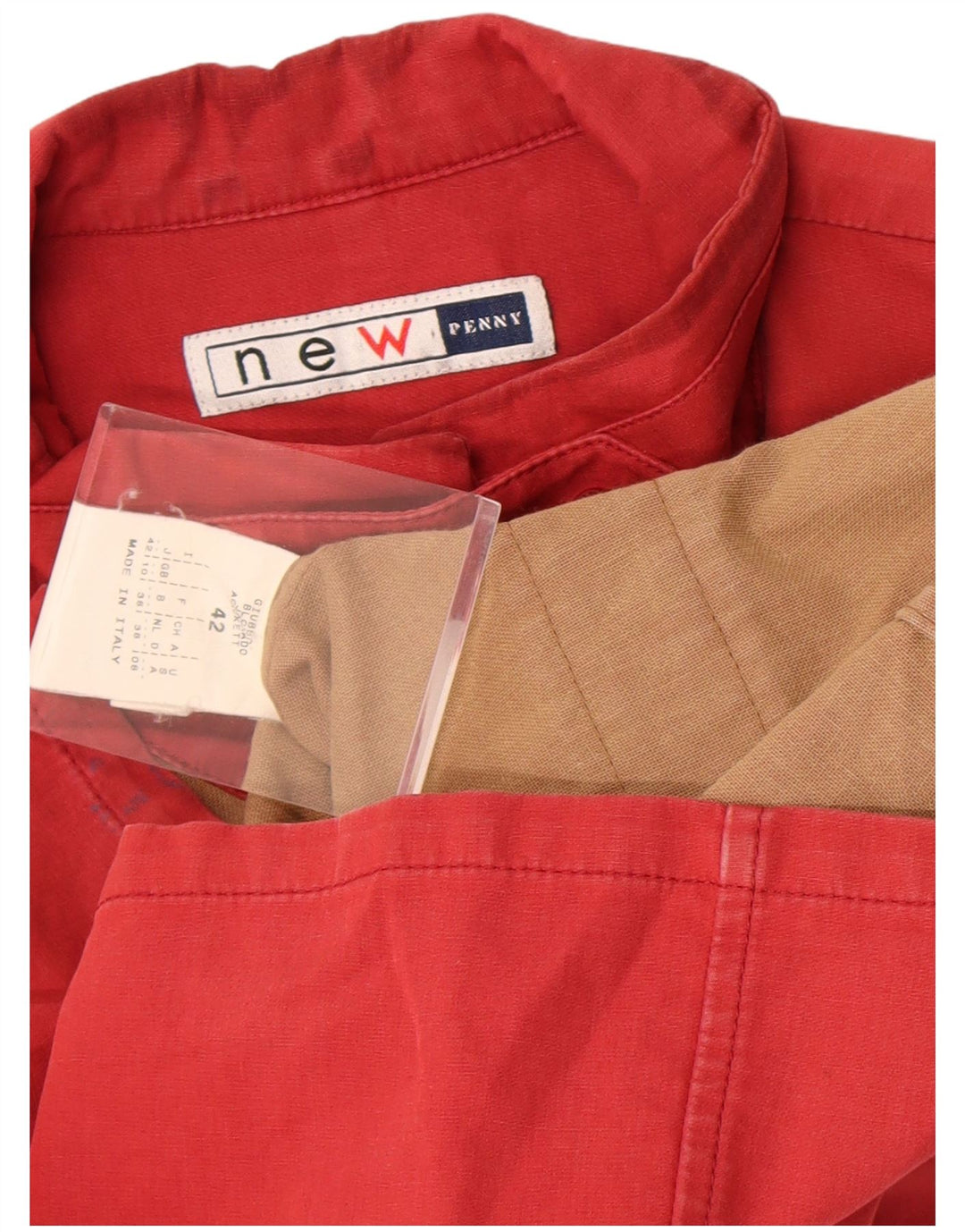 Nuevo Penny Chaqueta utilitaria para mujer UK 40 Small Red Cotton