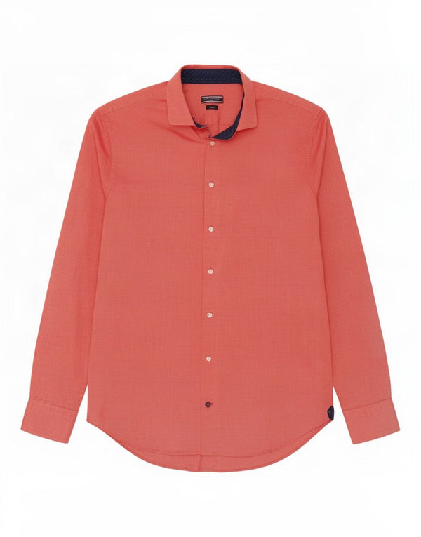 Tommy Hilfiger Camisa Slim Fit para hombre Talla 41 16 Algodón rosa grande
