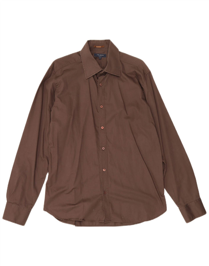 Ted Baker Camisa para hombre Talla 5 Grande Algodón marrón