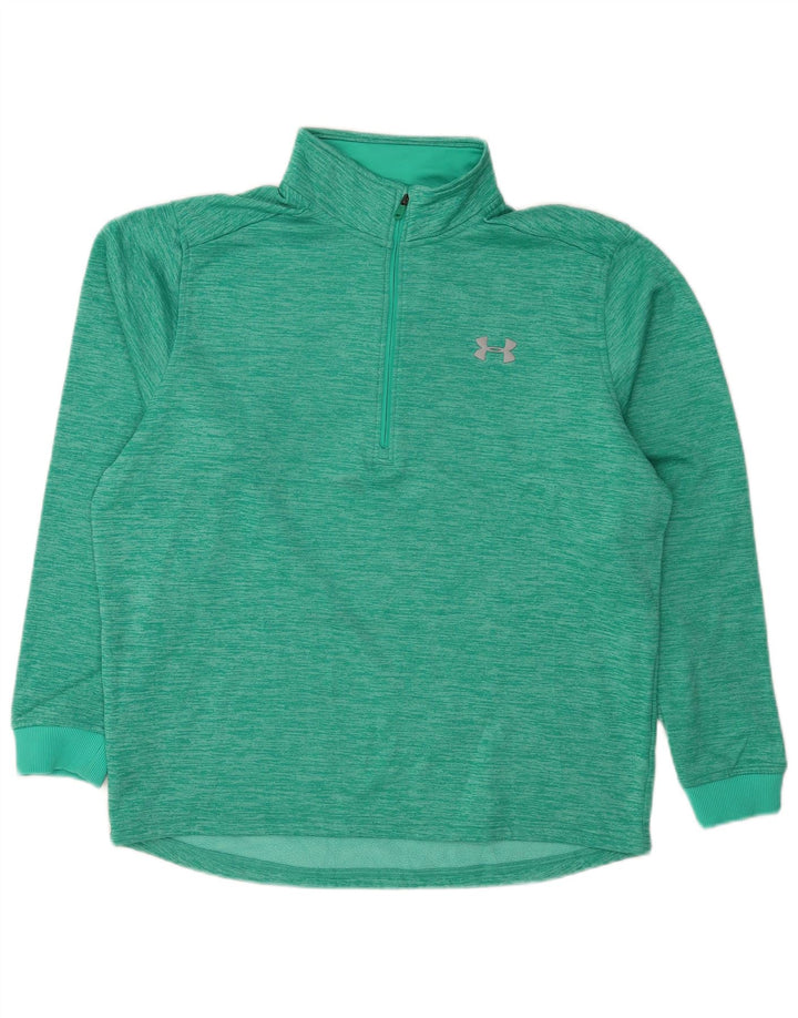 Under Armour Sudadera con cremallera y cuello tipo jersey para hombre, talla grande, color turquesa