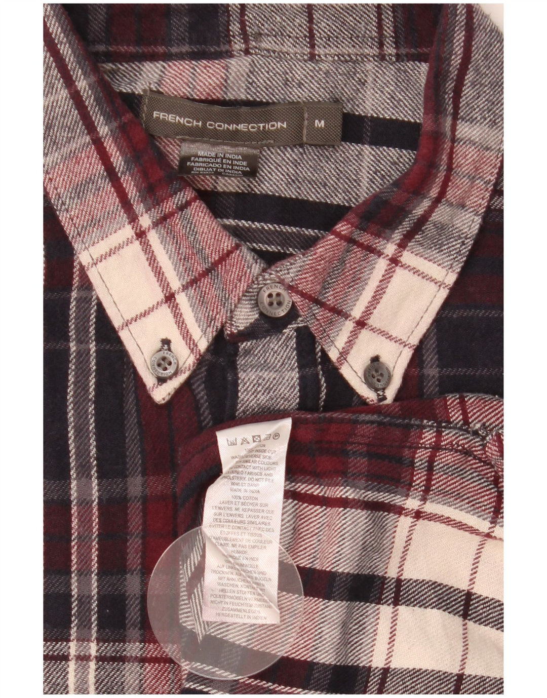 Camisa de franela de algodón a cuadros en color burdeos medio para hombre de French Connection