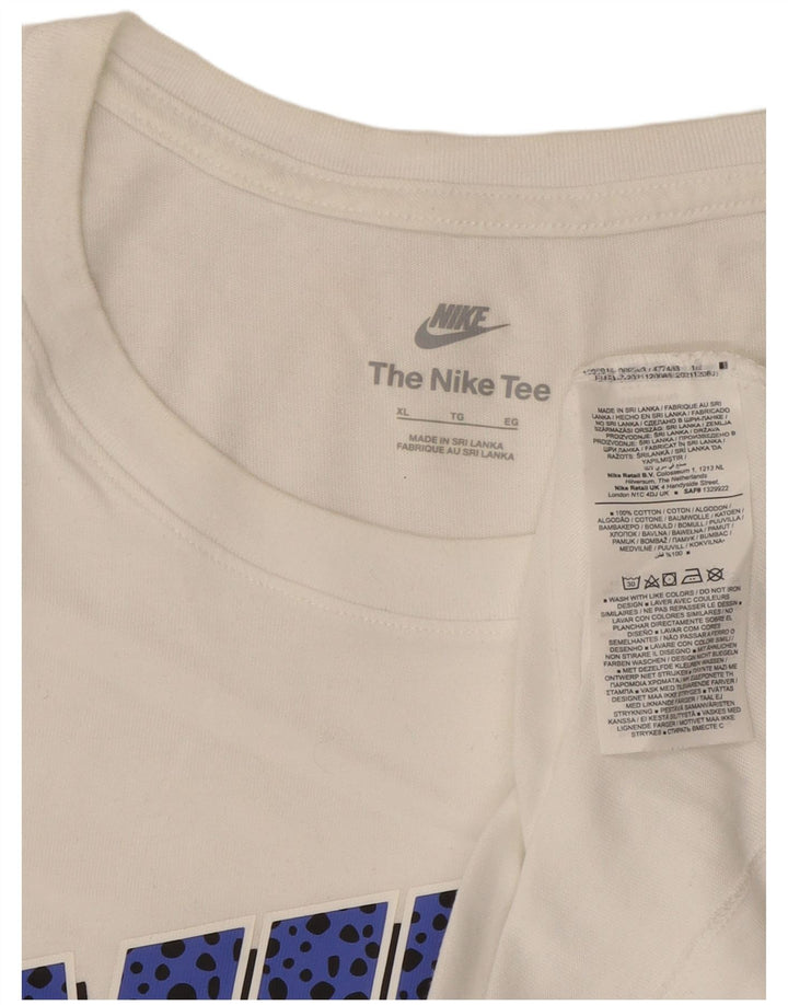Nike Camiseta gráfica para hombre Top XL Blanco Algodón