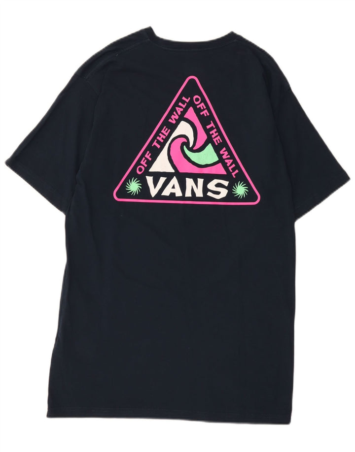 Vans Camiseta con gráfico de ajuste clásico para hombre Top mediano de algodón azul marino