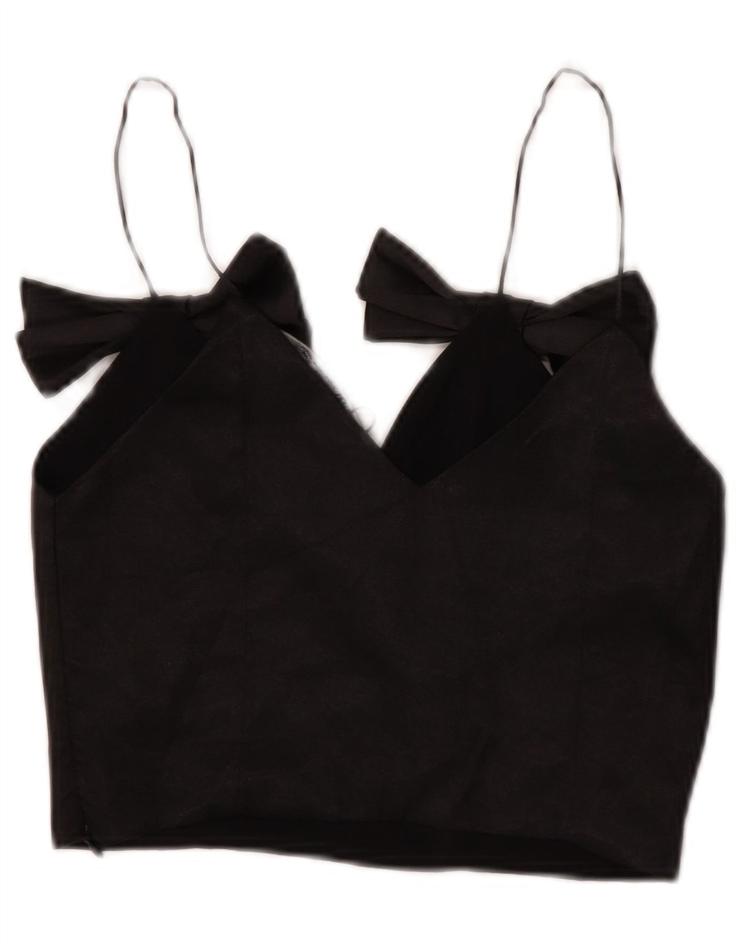 Zara Mujer Crop Cami Top UK 4 XS Poliéster Negro