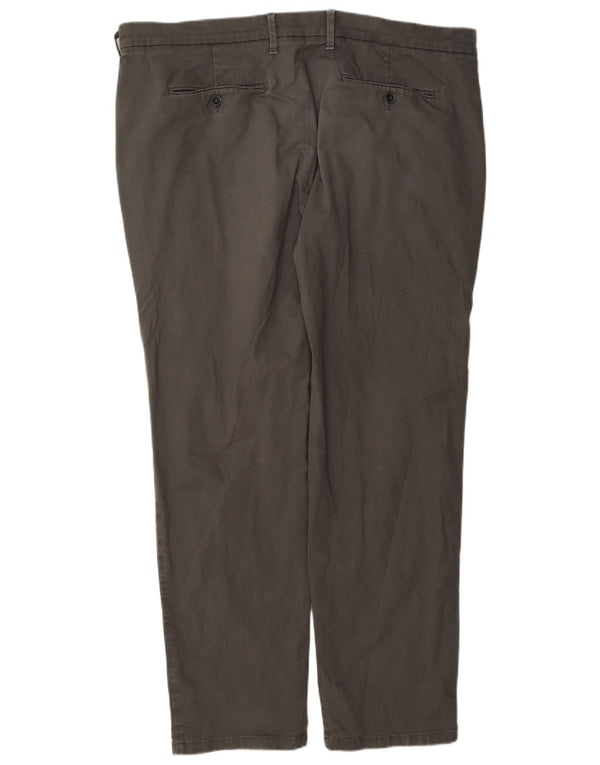 Marks & Spencer Mens Regular Fit Chino Trousers W40 L33 Grey Cotton