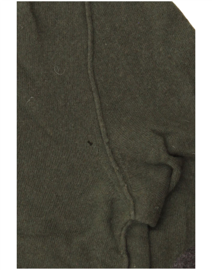 WOOLRICH Suéter tipo jersey con cuello redondo para mujer UK 40 Lana caqui mediana