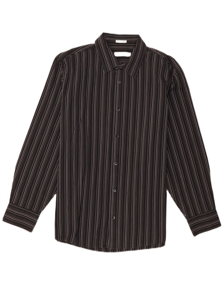 Camisa Calvin Klein para hombre XL Algodón a rayas negras