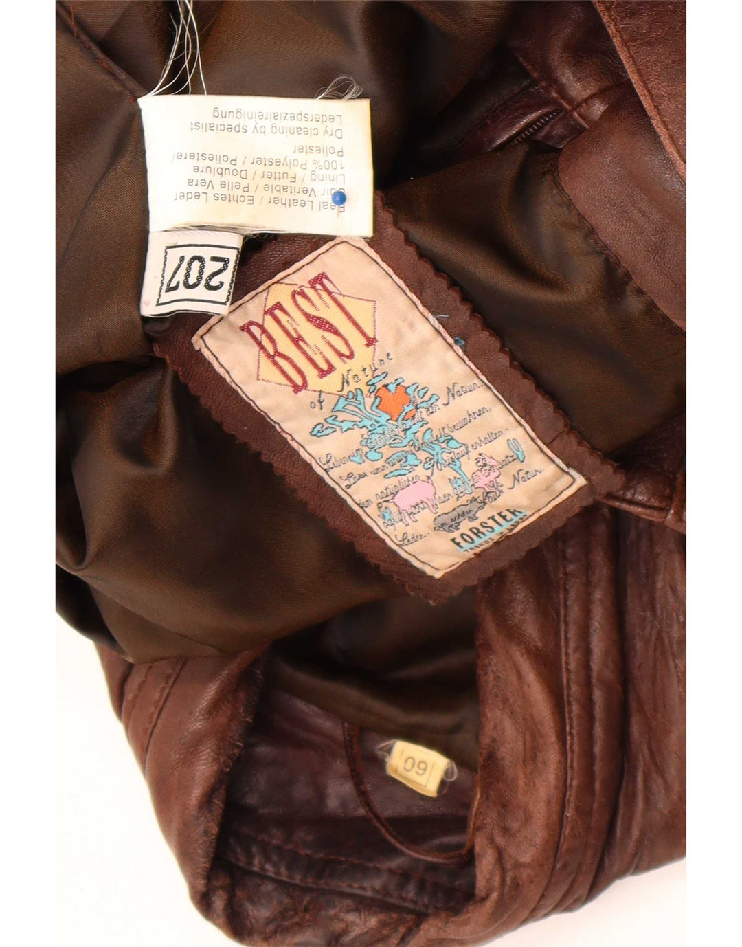 Forster Chaleco de cuero para hombre EU 60 5XL Marrón