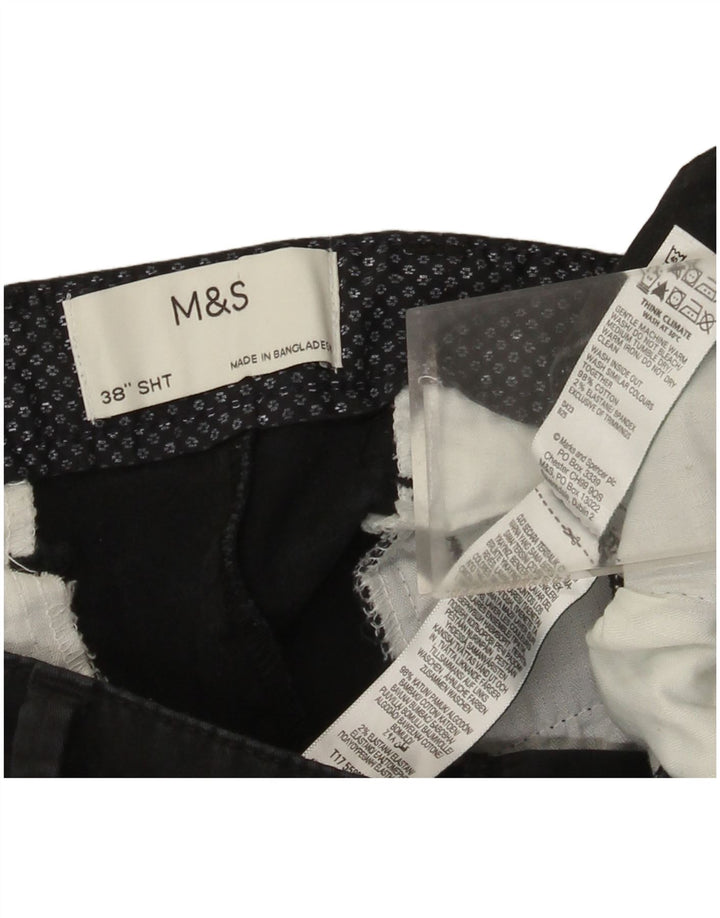 Marks & Spencer Pantalones cortos chinos para hombre W38 XL Algodón negro