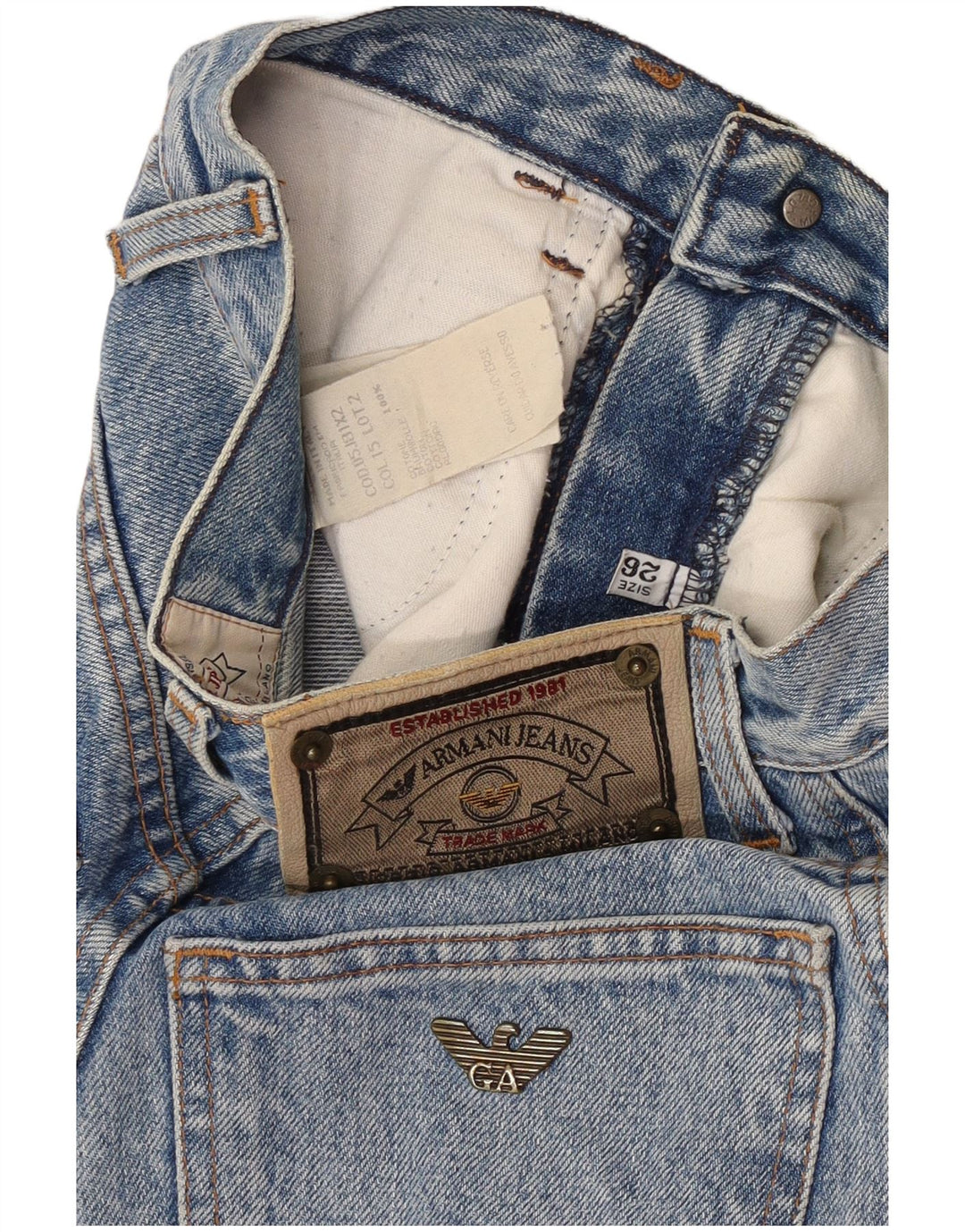 Armani Jeans Cónicos Mujer W26 L27 Algodón Azul