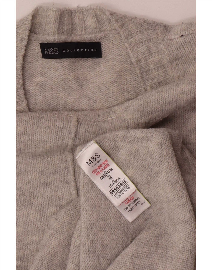 Marks & Spencer Suéter de cuello redondo para mujer UK 44 Acrílico gris medio