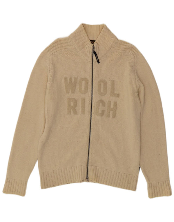 Woolrich Jersey Cárdigan Gráfico De Lana Beige Medio Hombre