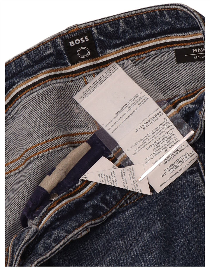 Vaqueros Hugo Boss Hombre Regulares Rectos W33 L28 Algodón Azul