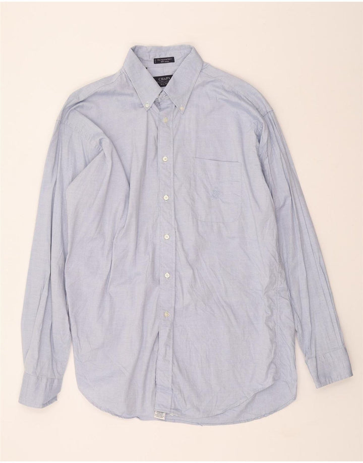 CHAPS RALPH LAUREN Mens Tall Shirt Size 16 Large Blue Cotton Vintage Chaps Ralph Lauren and Second-Hand Chaps Ralph Lauren from Messina Hembry 