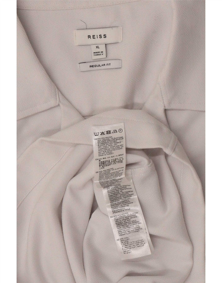 Camisa Reiss Hombre Manga Corta Regular Fit XL Poliéster Blanco
