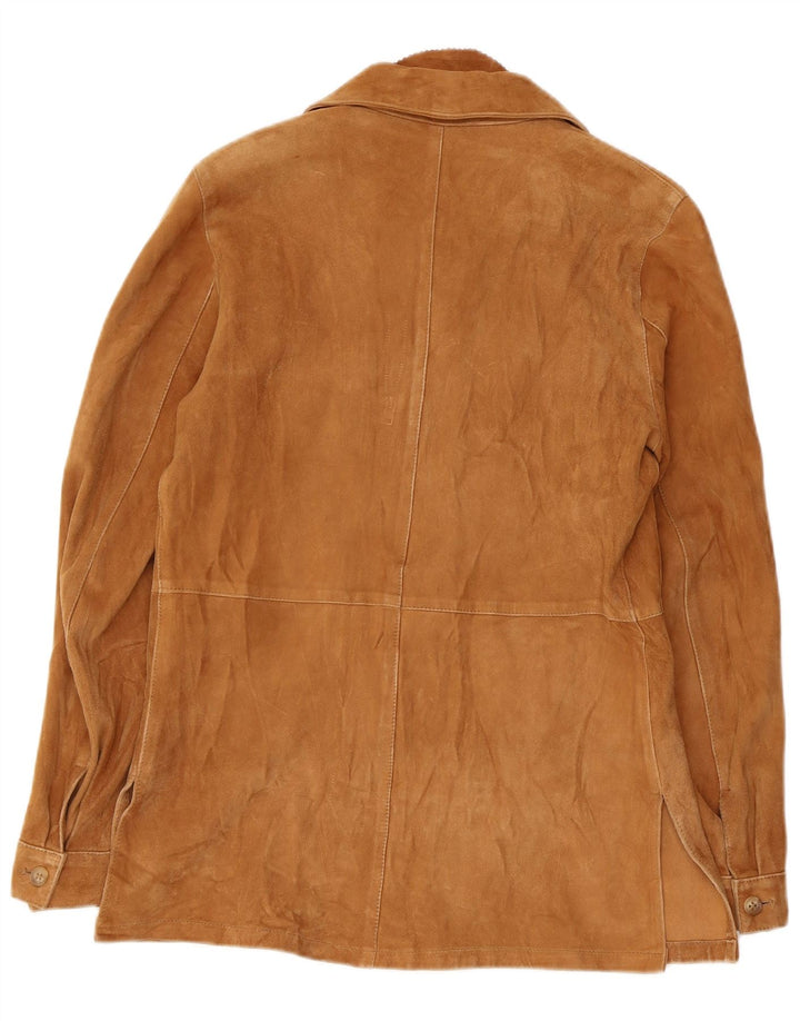 VINTAGE Chaqueta de ante para mujer IT 44 Cuero beige medio