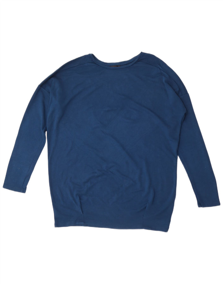 Topshop Top extragrande de manga larga para mujer UK 42 Viscosa azul medio