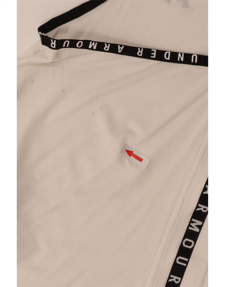 Under Armour Camiseta sin mangas con gráfico Heat Gear para mujer, Reino Unido 12, poliéster blanco mediano