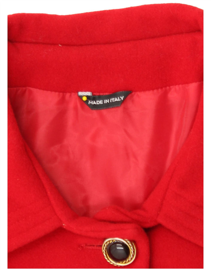 Vintage mujer abrigo Reino Unido 16 grande rojo