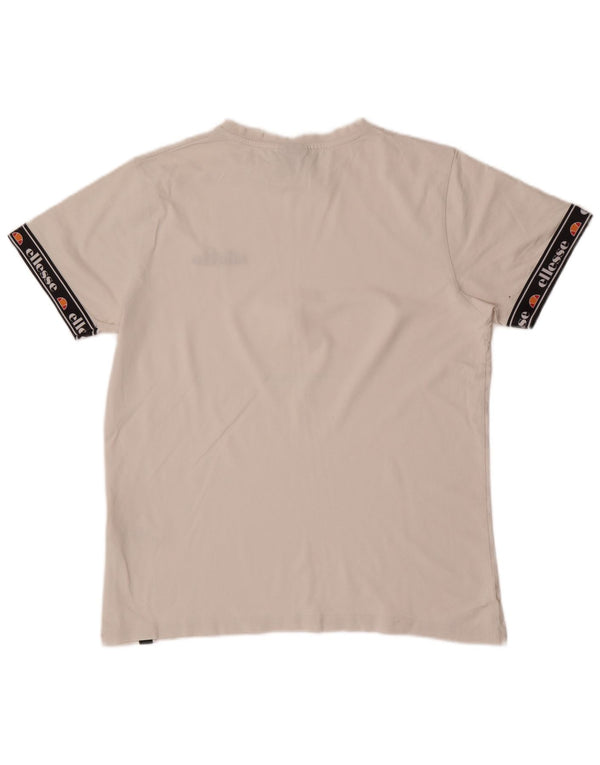 Ellesse Hombre Camiseta Gráfica Top Medium Blanco Colorblock Algodón