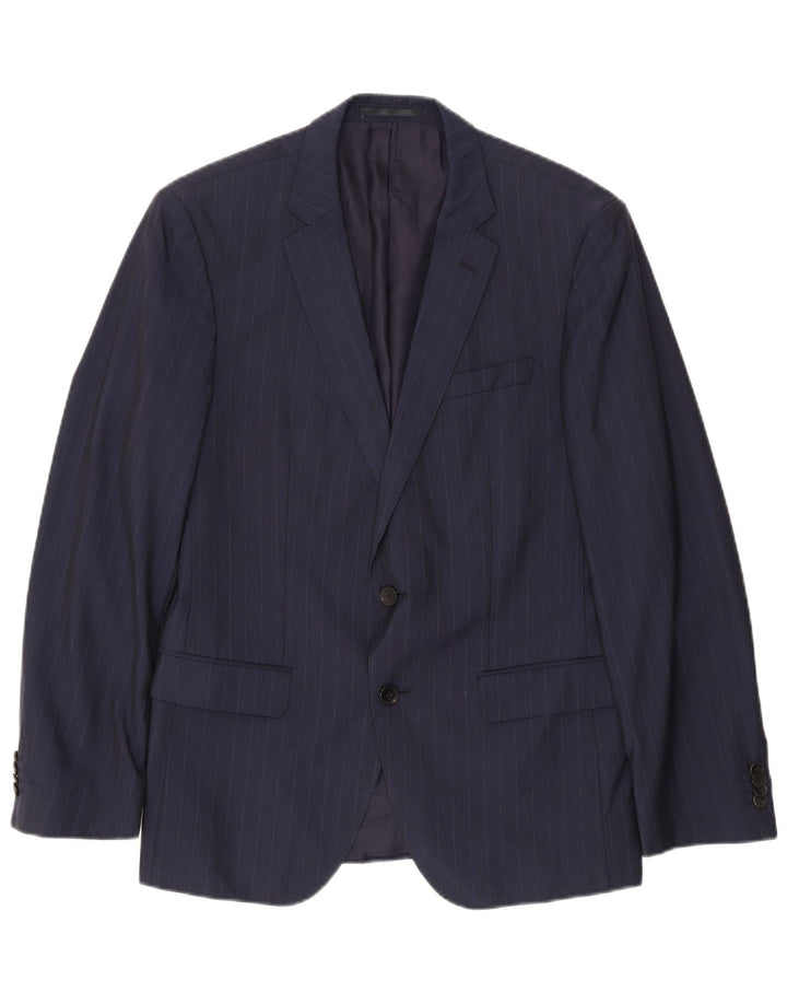 Hugo Boss Chaqueta tipo blazer de 2 botones para hombre EU 50 Large Azul marino a rayas