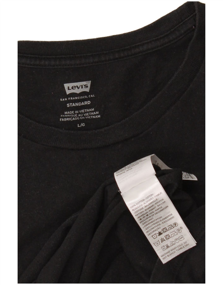 Levi's Camiseta estándar para hombre Top grande de algodón negro